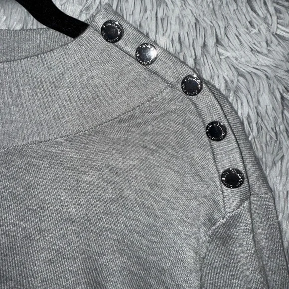 Calvin Klein Gray Mock Neck Button Shoulder Sweater XL - Picture 2 of 4